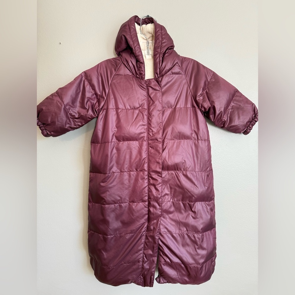 J. Crew Burgundy Baby Puffer Jacket snowsuit size 3/6 months